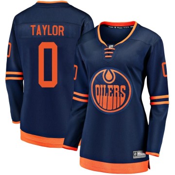 Breakaway Fanatics Branded Women's Ty Taylor Edmonton Oilers Alternate 2018/19 Jersey - Navy