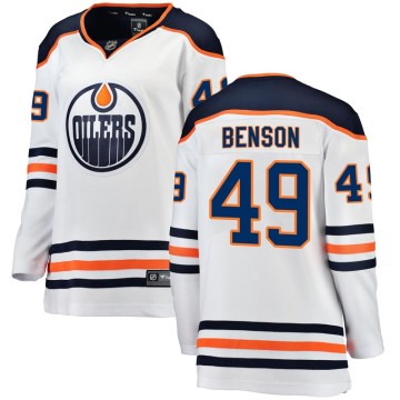 Breakaway Fanatics Branded Women's Tyler Benson Edmonton Oilers Away Jersey - White
