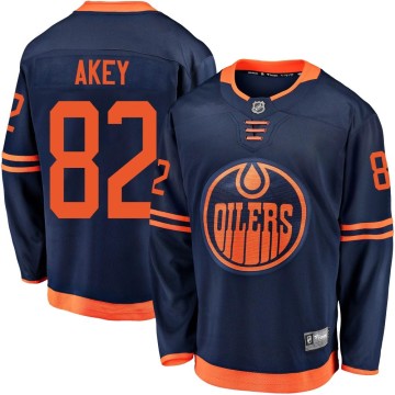 Breakaway Fanatics Branded Youth Beau Akey Edmonton Oilers Alternate 2018/19 Jersey - Navy