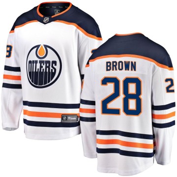 Breakaway Fanatics Branded Youth Connor Brown Edmonton Oilers Away Jersey - White