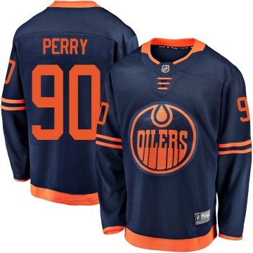 Breakaway Fanatics Branded Youth Corey Perry Edmonton Oilers Alternate 2018/19 Jersey - Navy