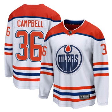 Breakaway Fanatics Branded Youth Jack Campbell Edmonton Oilers 2020/21 Special Edition Jersey - White