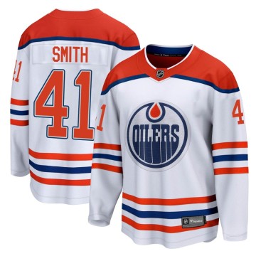 Breakaway Fanatics Branded Youth Mike Smith Edmonton Oilers 2020/21 Special Edition Jersey - White