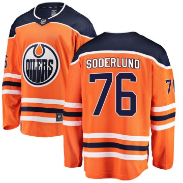 Breakaway Fanatics Branded Youth Tim Soderlund Edmonton Oilers Home Jersey - Orange