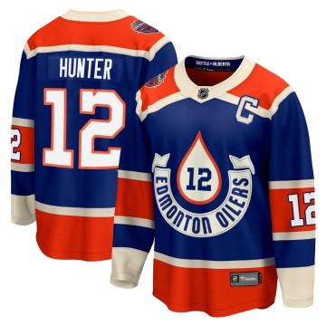 Premier Fanatics Branded Men's Dave Hunter Edmonton Oilers Breakaway 2023 Heritage Classic Jersey - Royal