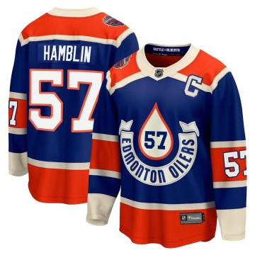 Premier Fanatics Branded Men's James Hamblin Edmonton Oilers Breakaway 2023 Heritage Classic Jersey - Royal