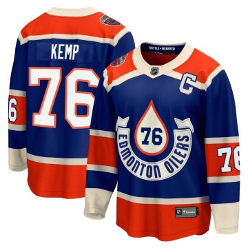 Premier Fanatics Branded Men's Philip Kemp Edmonton Oilers Breakaway 2023 Heritage Classic Jersey - Royal