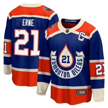 Premier Fanatics Branded Youth Adam Erne Edmonton Oilers Breakaway 2023 Heritage Classic Jersey - Royal