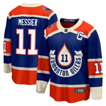 Premier Fanatics Branded Youth Mark Messier Edmonton Oilers Breakaway 2023 Heritage Classic Jersey - Royal
