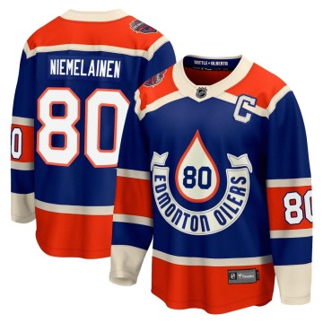 Premier Fanatics Branded Youth Markus Niemelainen Edmonton Oilers Breakaway 2023 Heritage Classic Jersey - Royal
